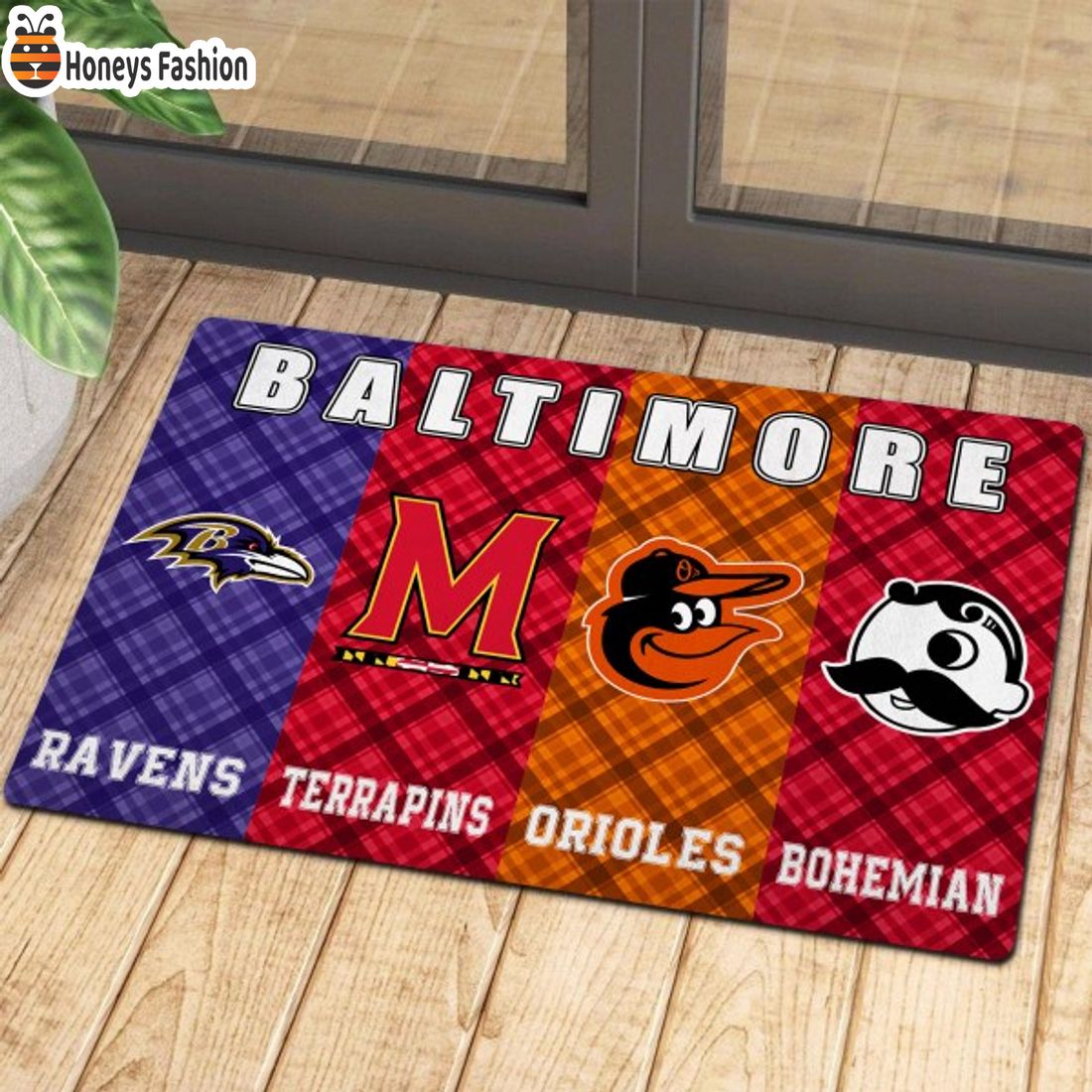 SELLER Baltimore Ravens Terrapins Orioles Bohemian Sports Team Doormat