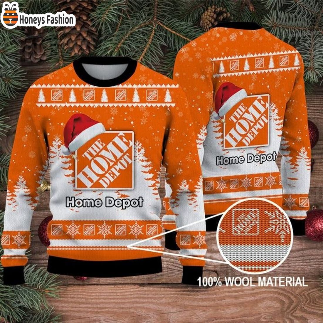 SELLER The Home Depot Santa Hat Ugly Christmas Sweater