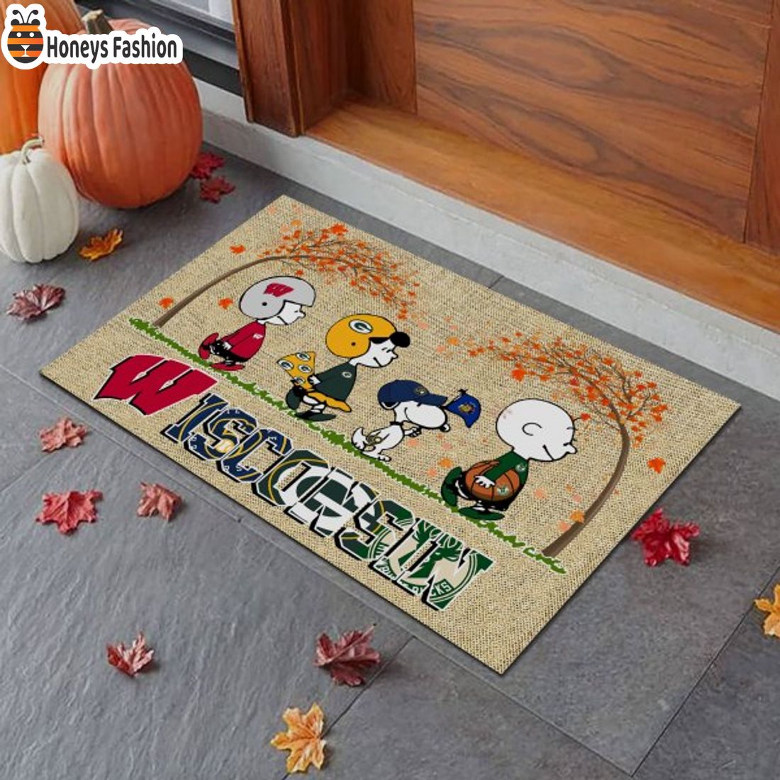 SELLER Wisconsin The Peanuts Snoopy Sports Team Doormat