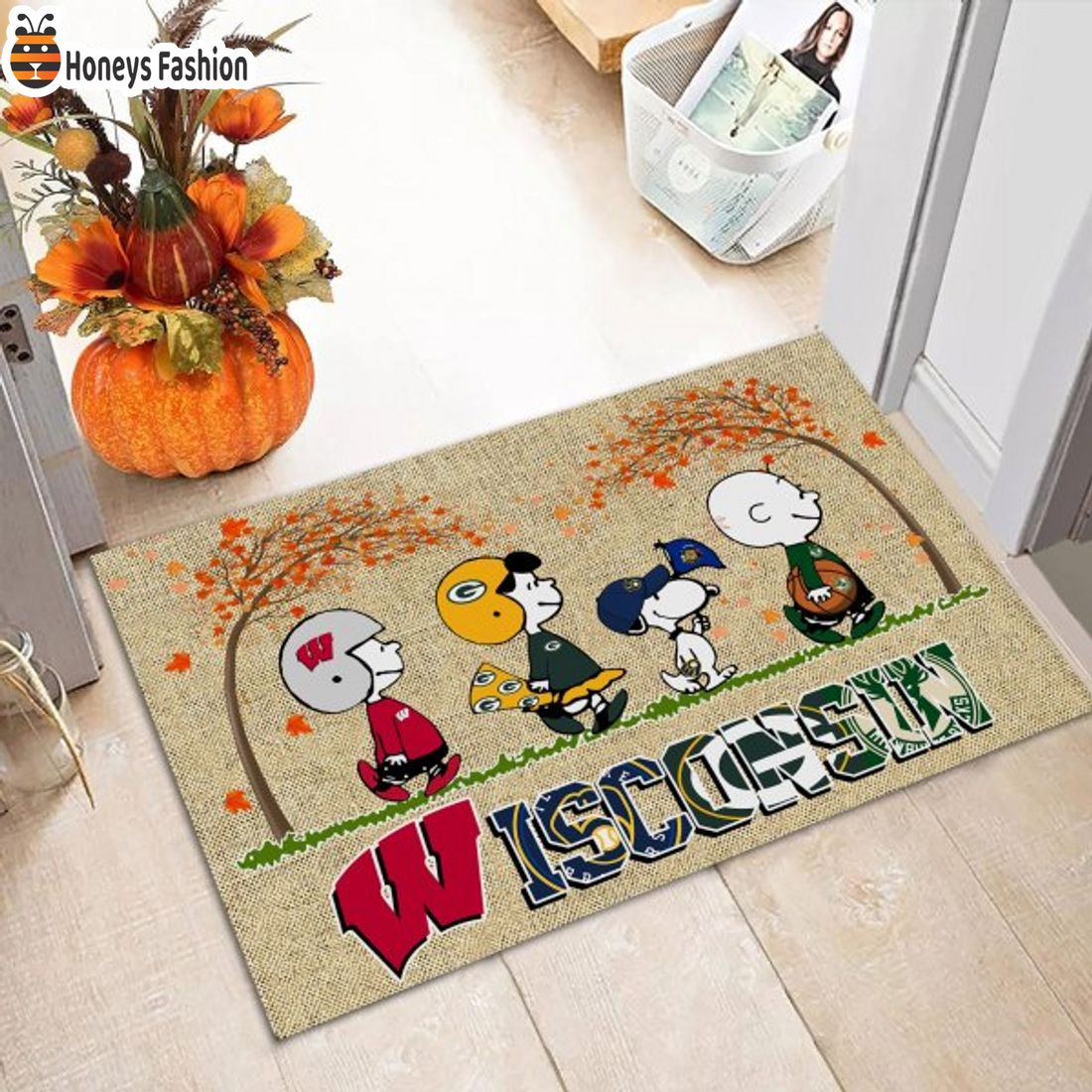 SELLER Wisconsin The Peanuts Snoopy Sports Team Doormat