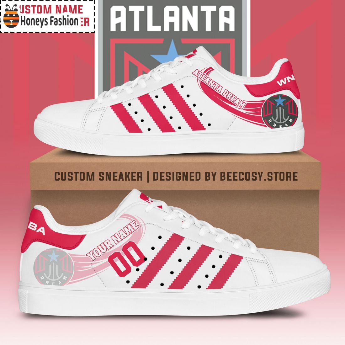 SELLER WNBA Atlanta Dream Personalized Stan Smith Adidas Trainers