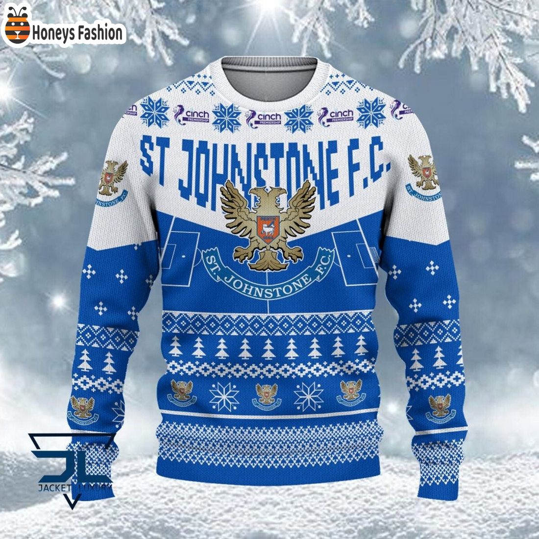 St Johnstone FC 2023 Custom Name Ugly Christmas Sweater