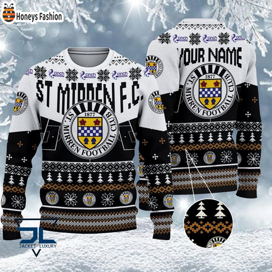 St Mirren FC 2023 Custom Name Ugly Christmas Sweater