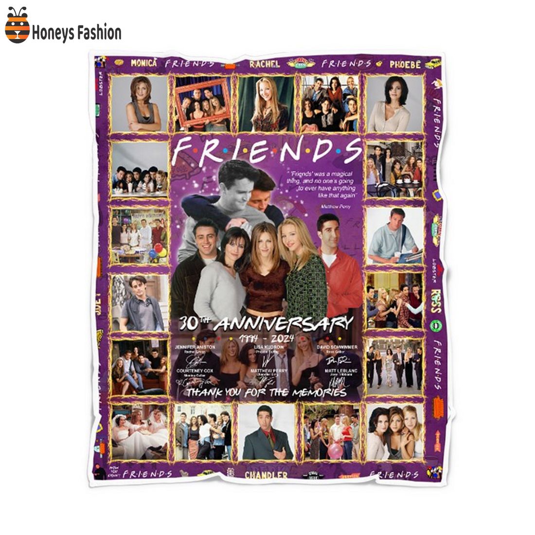 TOP Friends Tv Show Signature Thank You For The Memories Fleece Blanket