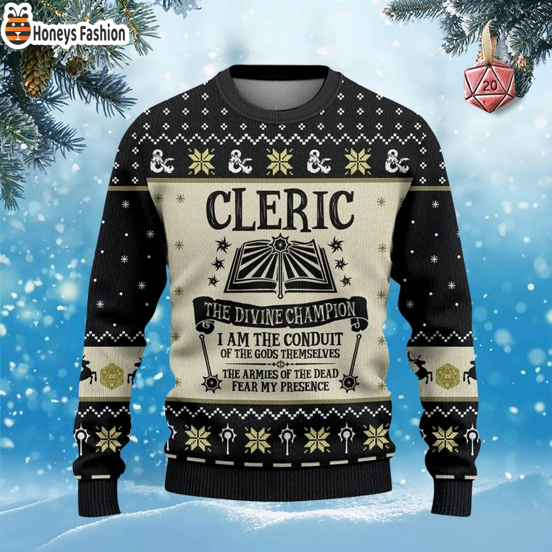 TOP SELLER Dungeons and Dragons Cleric The Divine Champion Ugly Christmas Sweater