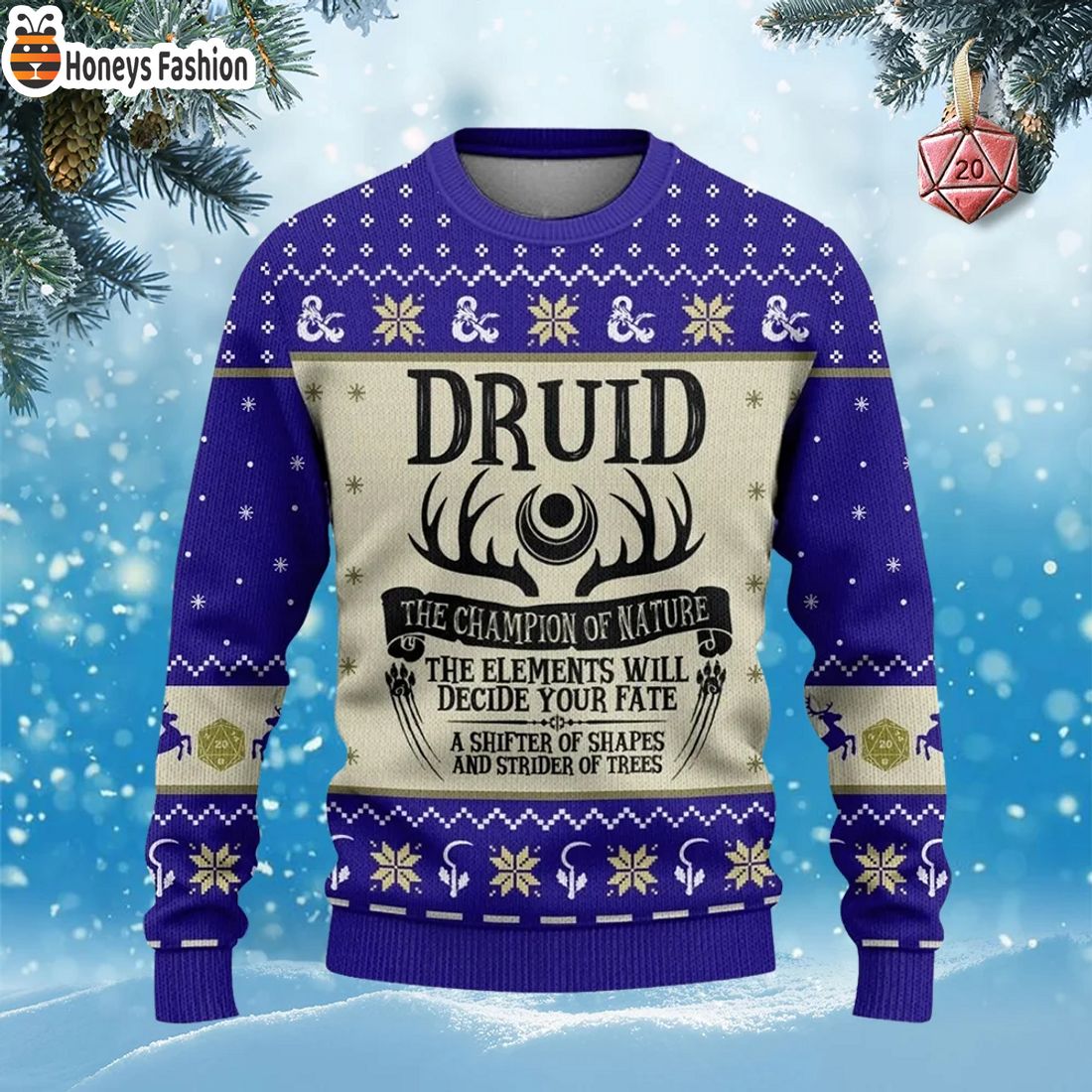TOP SELLER Dungeons and Dragons Druid The Champion Of Nature Ugly Christmas Sweater