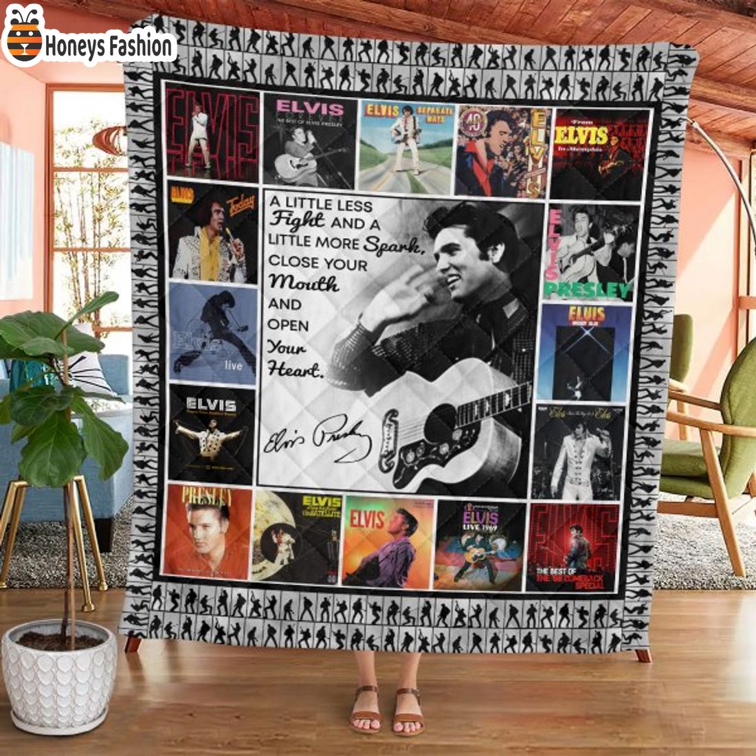 TOP SELLER Elvis Presley A Little Less Fight And Little More Spark Quilt Blanket