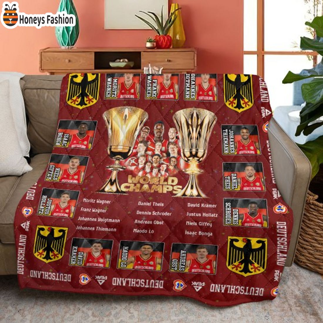 TOP SELLER Germany Men’s National Basketball Team Quilt Blanket