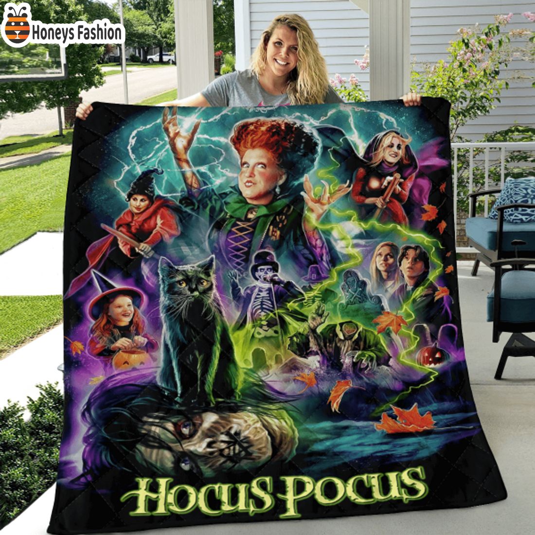 TOP SELLER Hocus Pocus All Characters Quilt Blanket