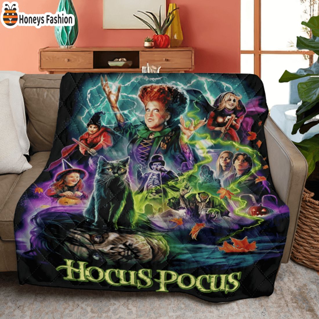 TOP SELLER Hocus Pocus All Characters Quilt Blanket