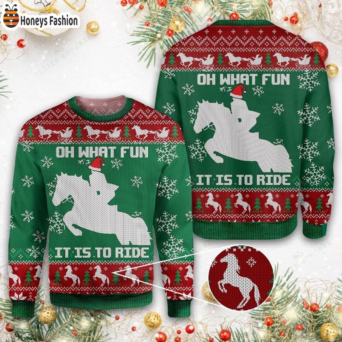 TOP SELLER Horse Oh What Fun It Is To Ride Ugly Christmas Sweater