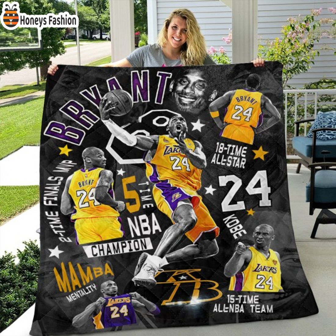 TOP SELLER Kobe Bryant 24 NBA 18 Time All Star Quilt Blanket