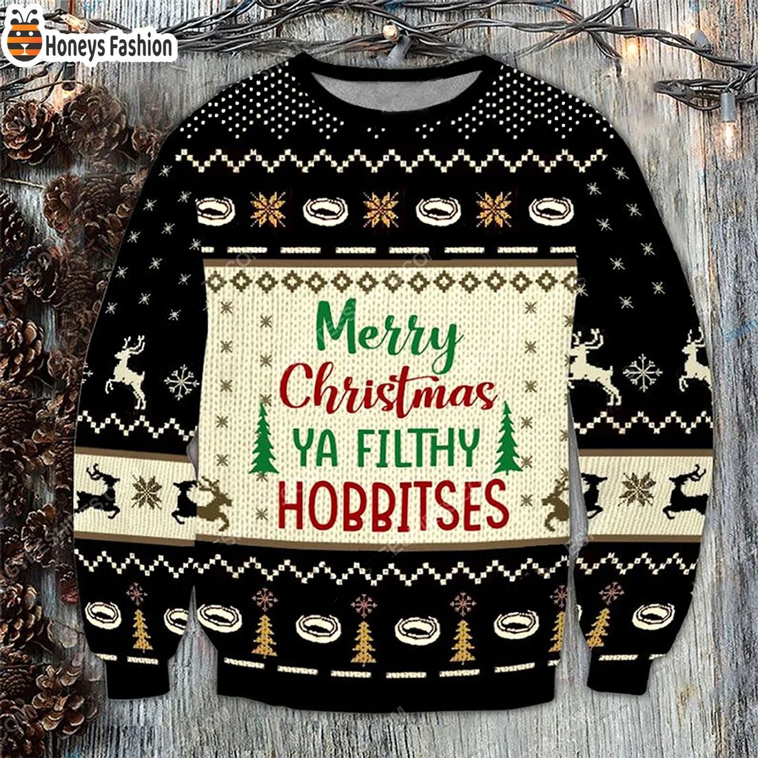 TOP SELLER LOTR Merry Christmas Ya Filthy Hobbitses Ugly Sweater