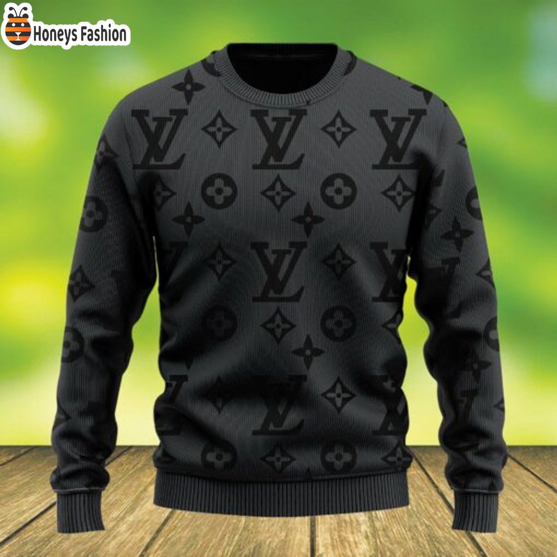 TOP SELLER Louis Vuitton Monogram Black Luxury Brand 2023 Ugly Christmas Sweater