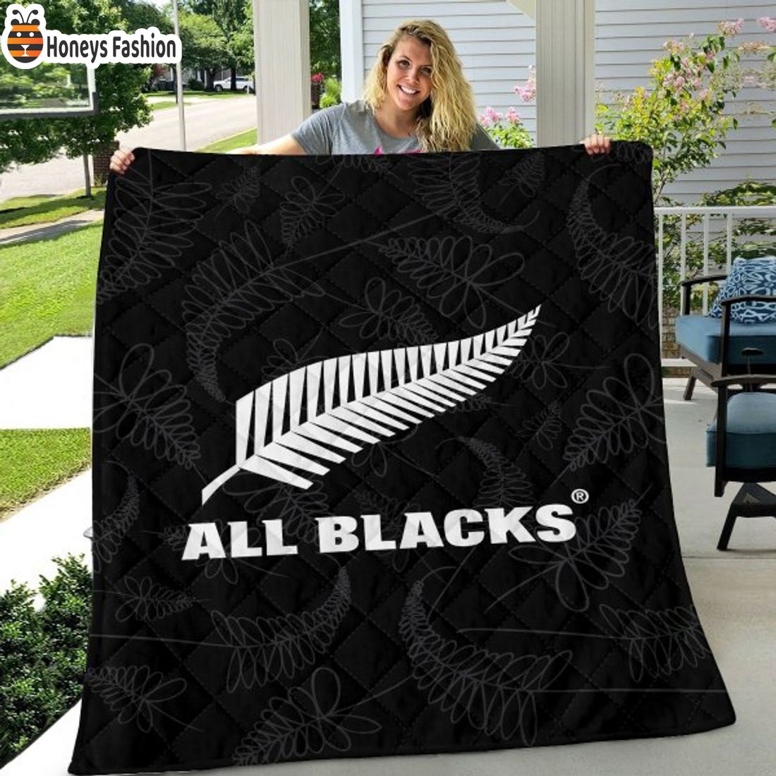 TOP SELLER New Zealand x Rugby World Cup All Black Quilt Blanket