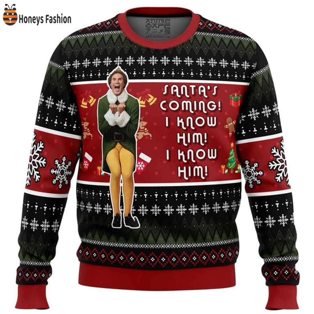 TOP SELLER Oh My God Santa Elf Coming I Know Him Ugly Christmas Sweater