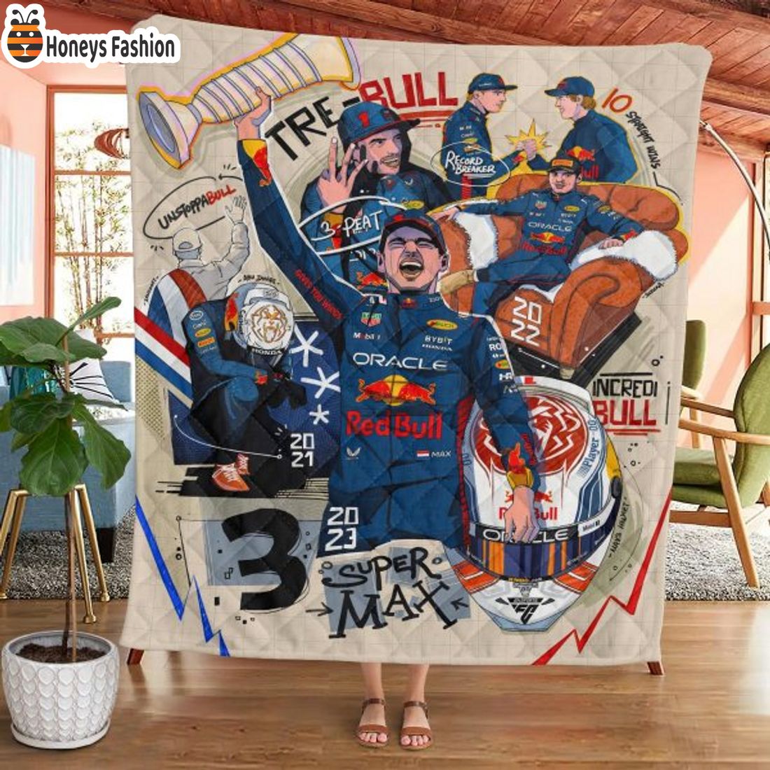 TOP SELLER Red Bull Racing F1 2023 Champion Quilt Blanket