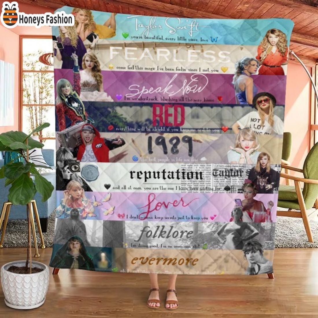 TOP SELLER Taylor Swift Fearless Speak Now Red Quilt Blanket