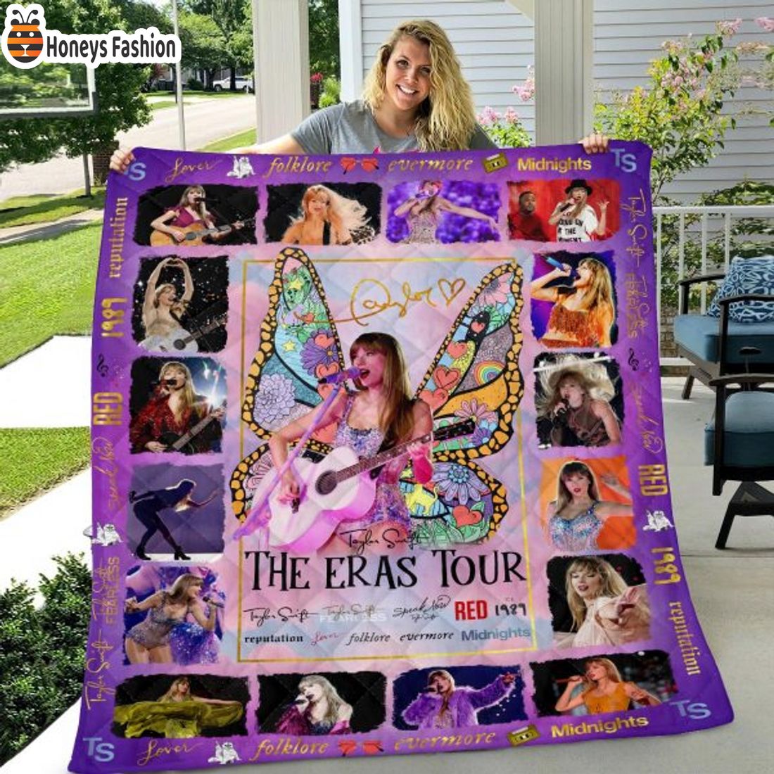 TOP SELLER Taylor Swift The Eras Tour Album Signature Quilt Blanket