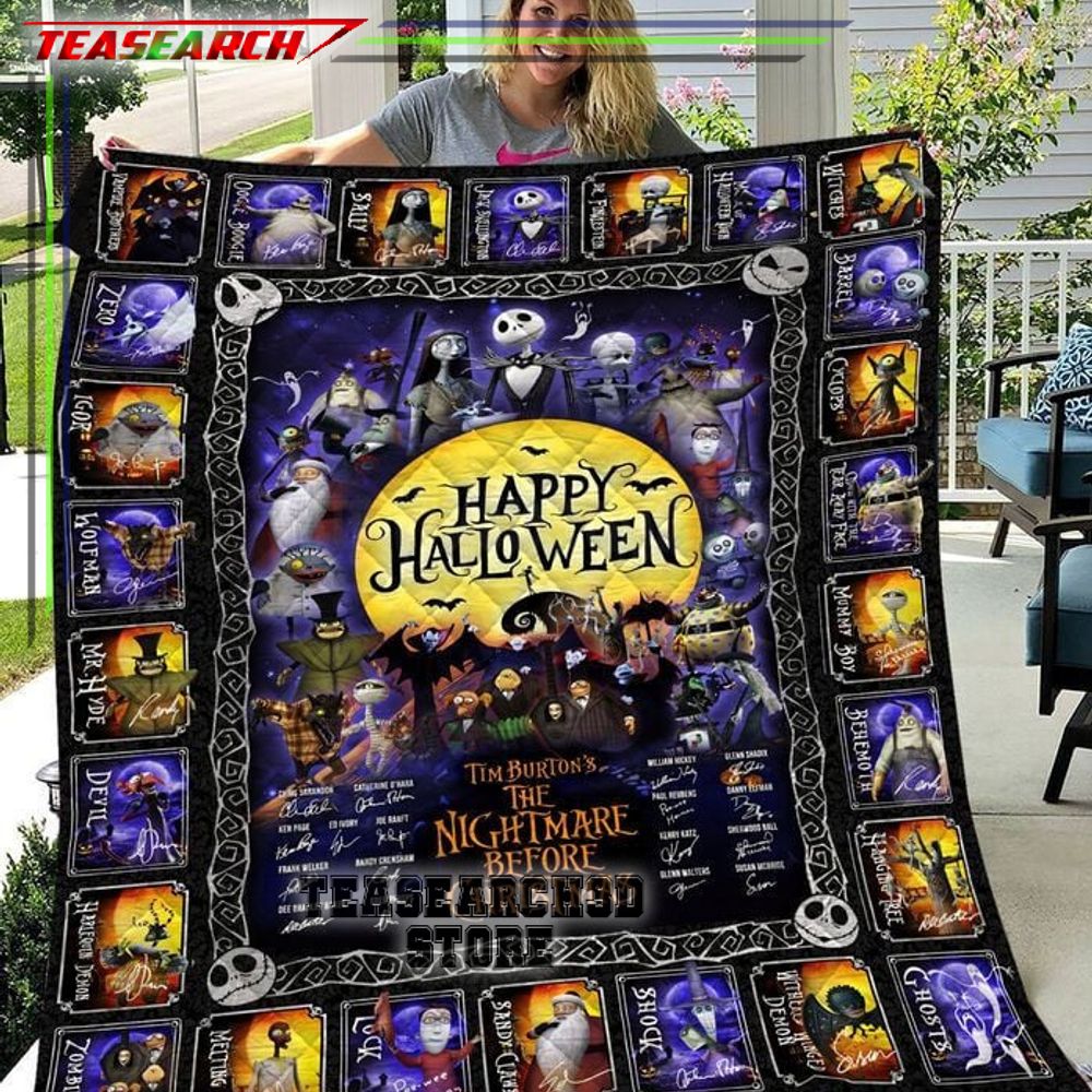 NEW The Nightmare Before Christmas Happy Halloween 2023 Quilt Blanket