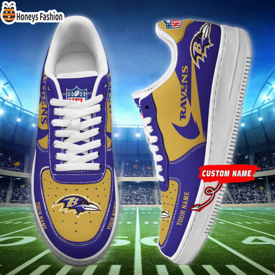 TRENDING Baltimore Ravens NFL Personalized Name Nike Air Force 1 Sneakers