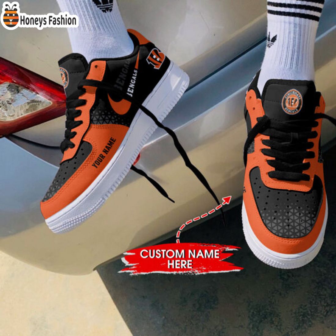 TRENDING Cincinnati Bengals NFL Personalized Name Nike Air Force 1 Sneakers Ver 1