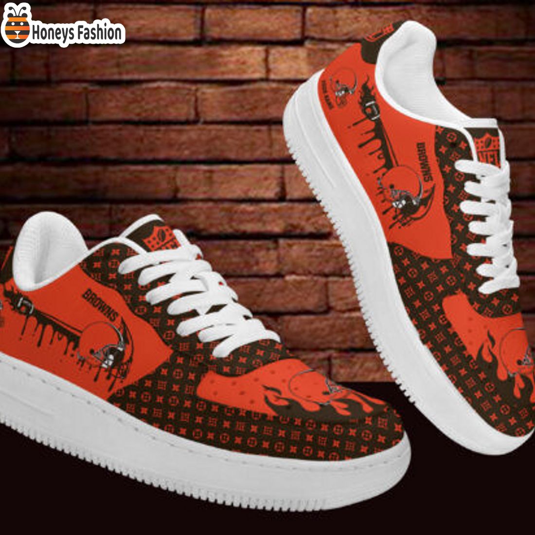 TRENDING Cleveland Browns NFL Louis Vuitton Pattern Nike Air Force 1 Sneakers
