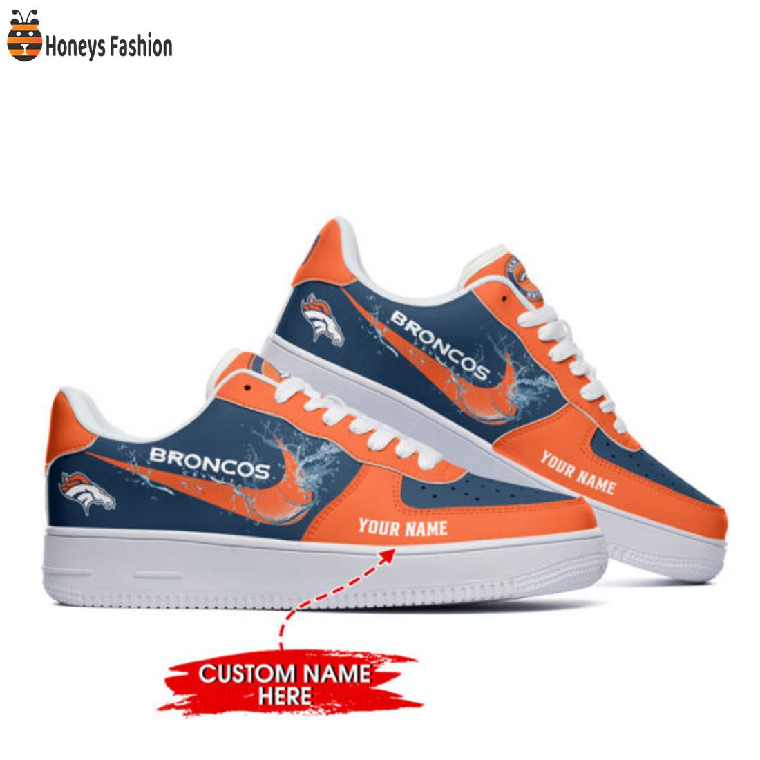 TRENDING Denver Broncos NFL Personalized Name Nike Air Force 1 Sneakers Ver 1