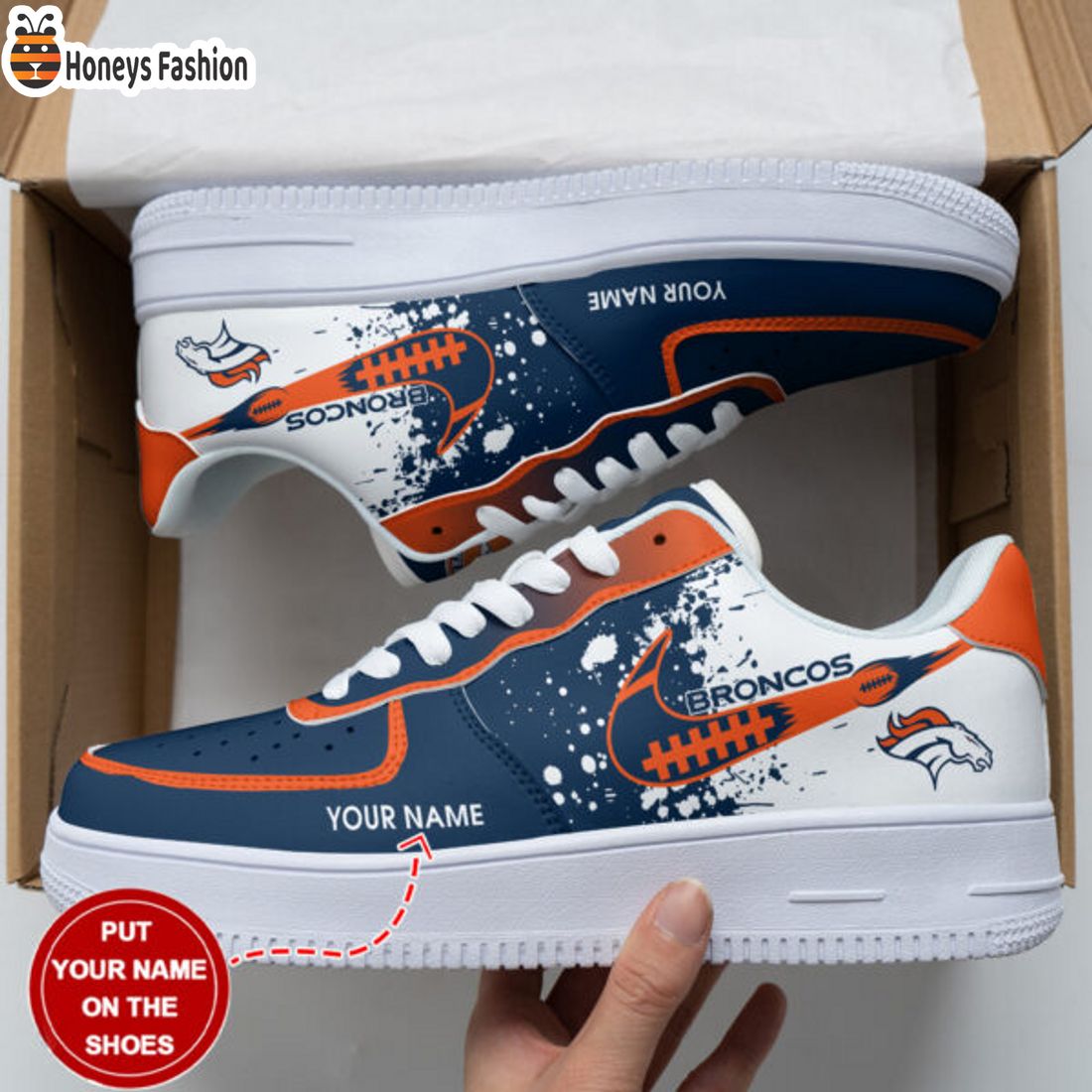 TRENDING Denver Broncos NFL Personalized Name Nike Air Force 1 Sneakers Ver 2