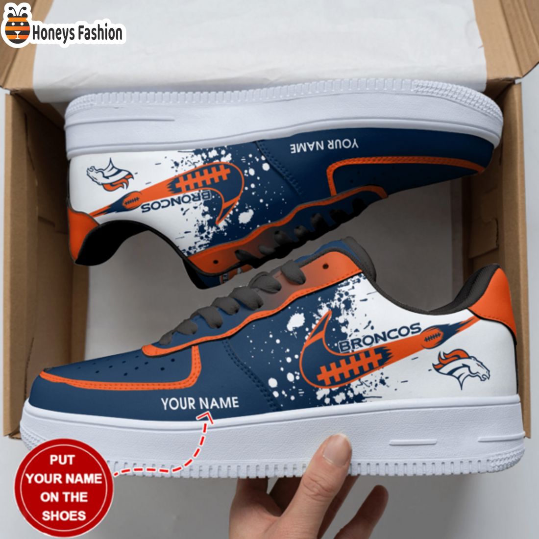 TRENDING Denver Broncos NFL Personalized Name Nike Air Force 1 Sneakers Ver 2