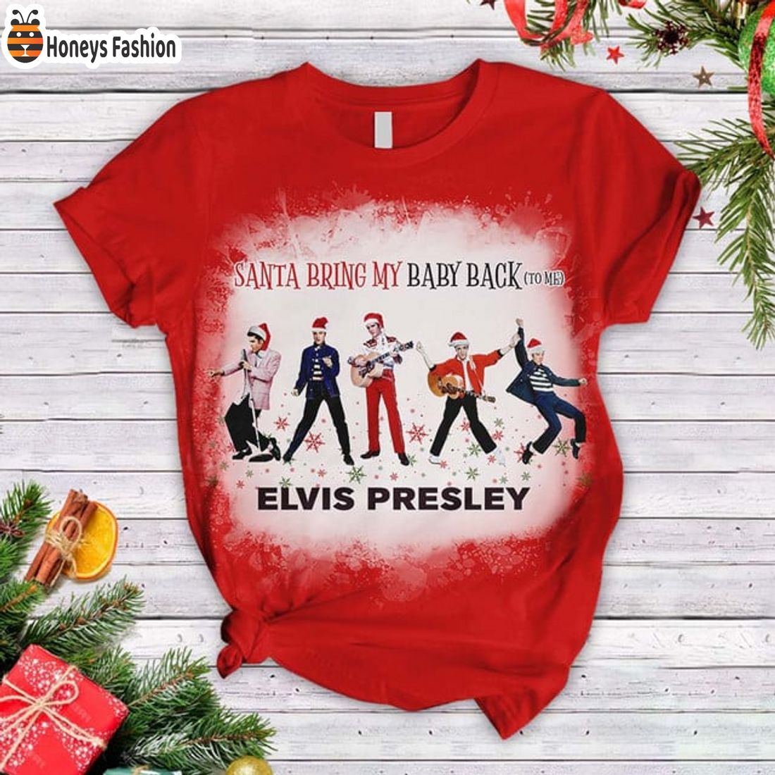TRENDING Elvis Presley Santa Bring My Baby Back Christmas Pajamas Set