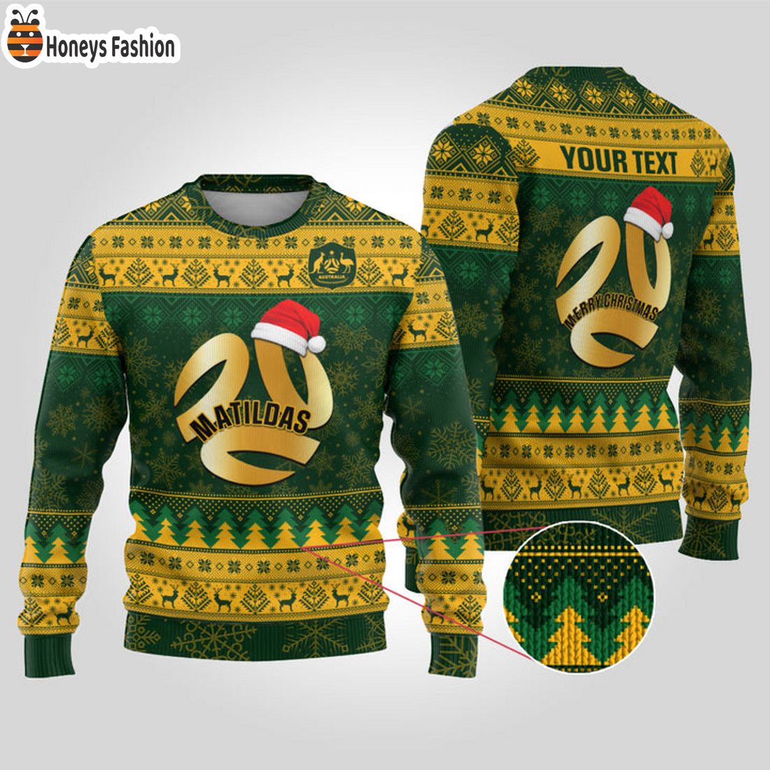 TRENDING Matildas Merry Christmas Custom Name Ugly Christmas Sweater