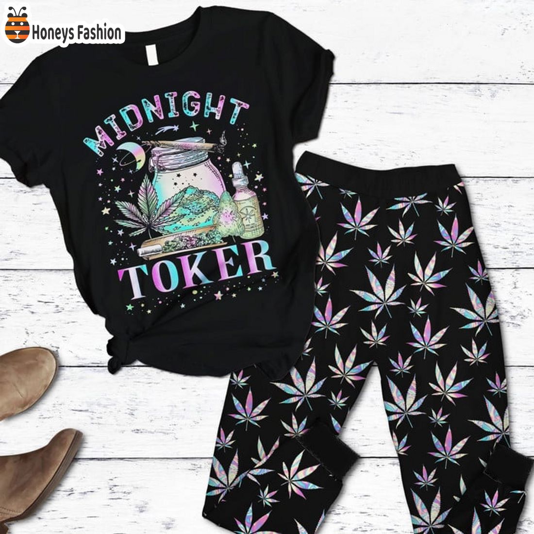 TRENDING Midnight Toker Canabis Christmas Pajamas Set