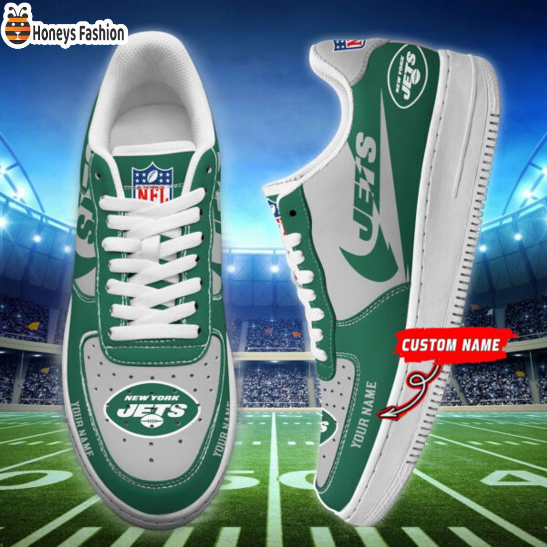 TRENDING New York Jets NFL Personalized Name Nike Air Force 1 Sneakers