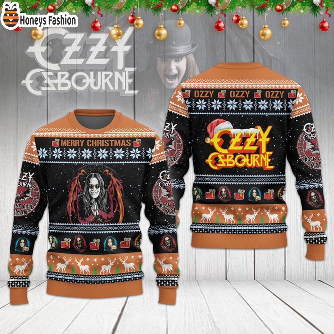 TRENDING Ozzy Osbourne Single Ugly Christmas Sweater