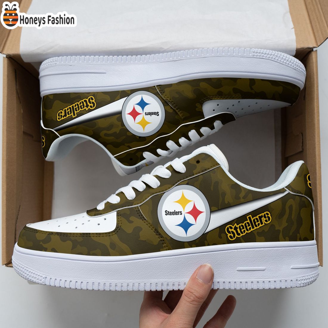 TRENDING Pittsburgh Steelers NFL Camouflage Nike Air Force 1 Sneakers