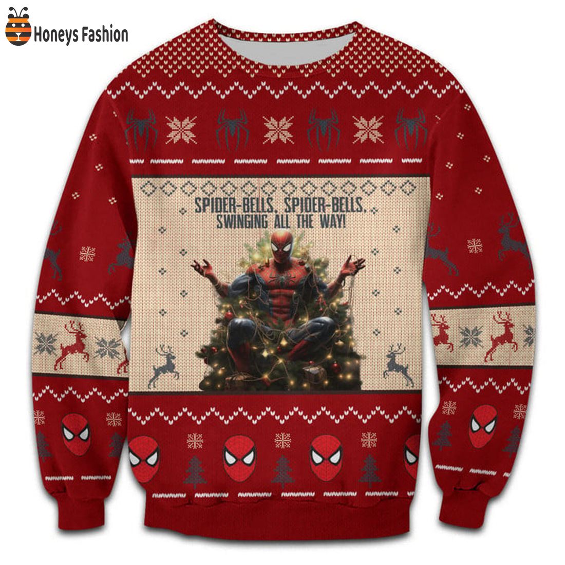 TRENDING Spider bells spider bells swinging all the way ugly christmas sweater