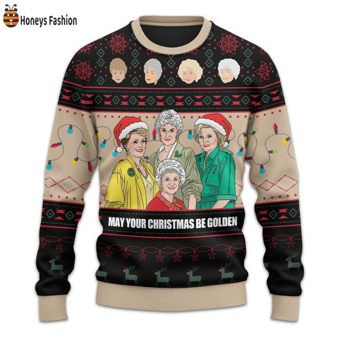 TRENDING The Golden Girls Santa Hat May Your Christmas Be Golden Ugly Christmas Sweater