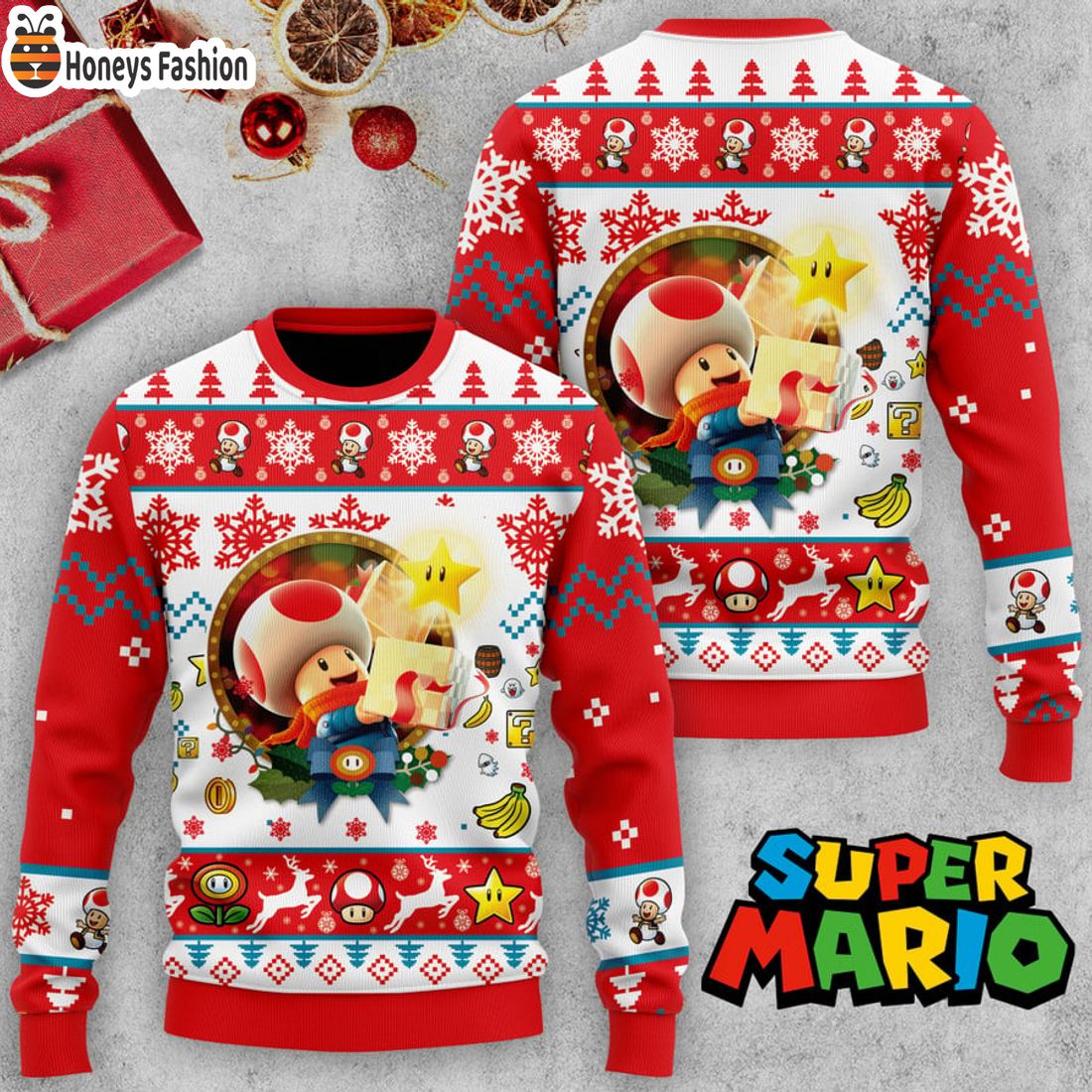 TRENDING Toad Super Mario Ugly Christmas Sweater