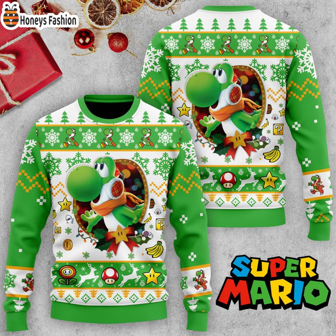 TRENDING Yoshi Super Mario Ugly Christmas Sweater