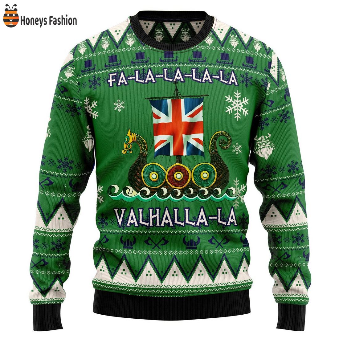 United Kingdom Dragon Boat Viking Valhalla Ugly Christmas Sweater