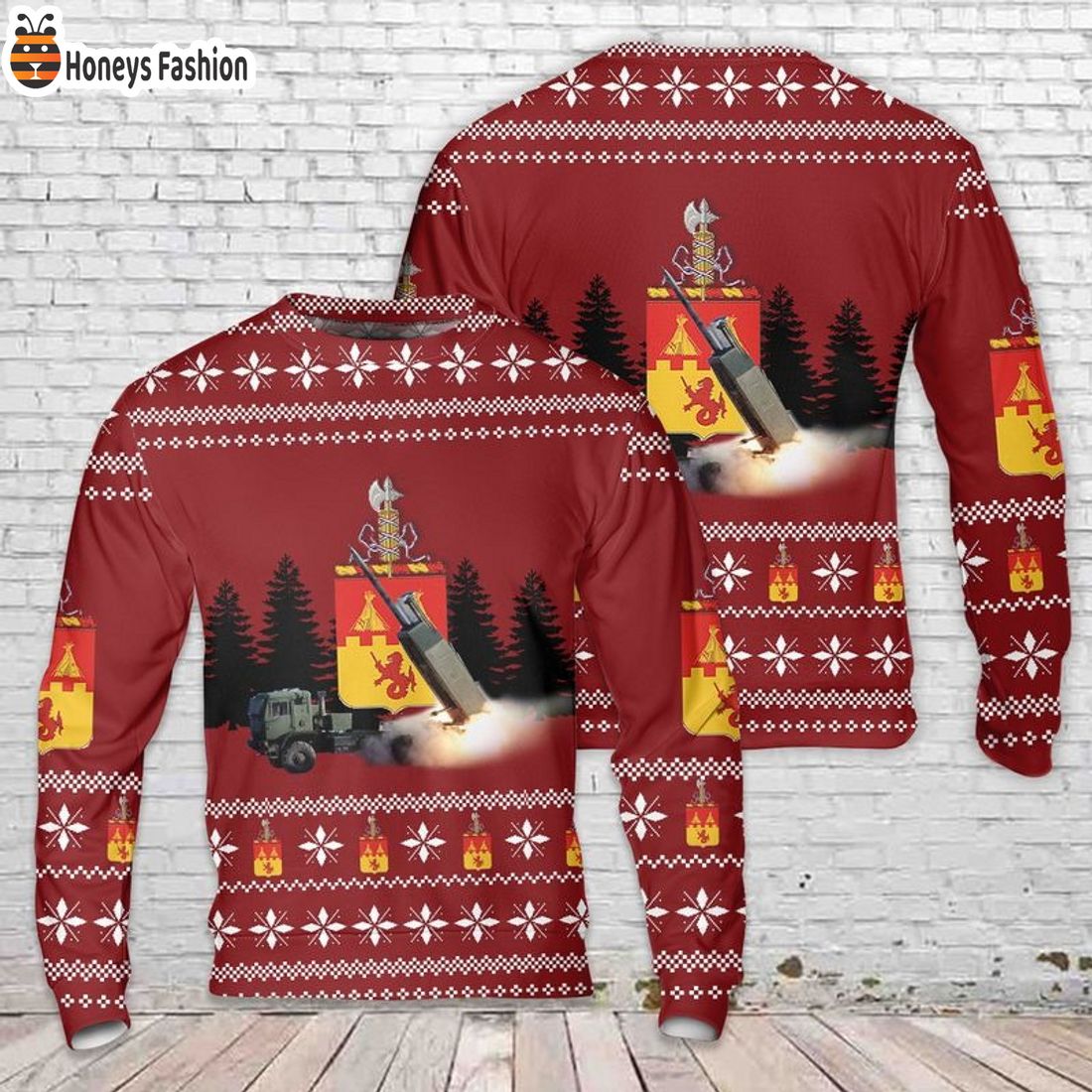 US Army M142 HIMARS 157th Field Artillery Regiment Ugly Christmas Sweater