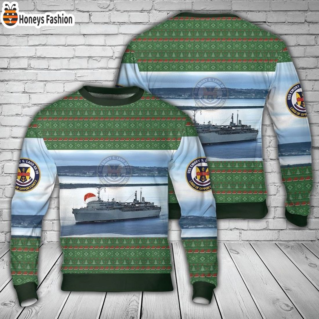 US Navy USS Emory S. Land Ugly Christmas Sweater