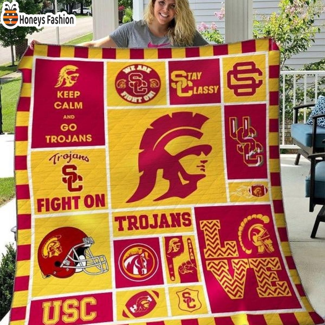 USC Trojans NCAA Quilt Blanket