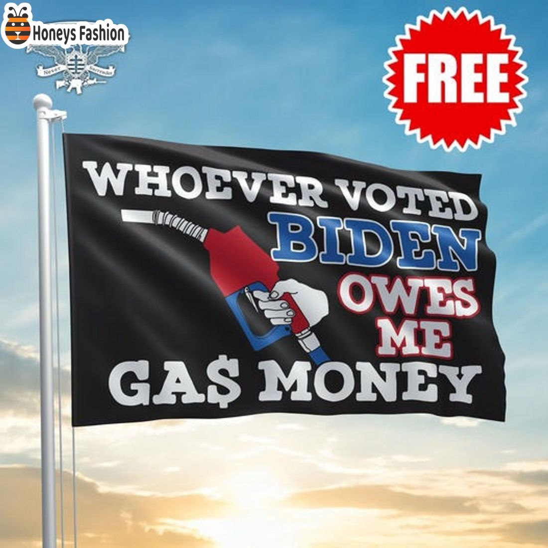 Whoever voted Biden owes me gas money flag