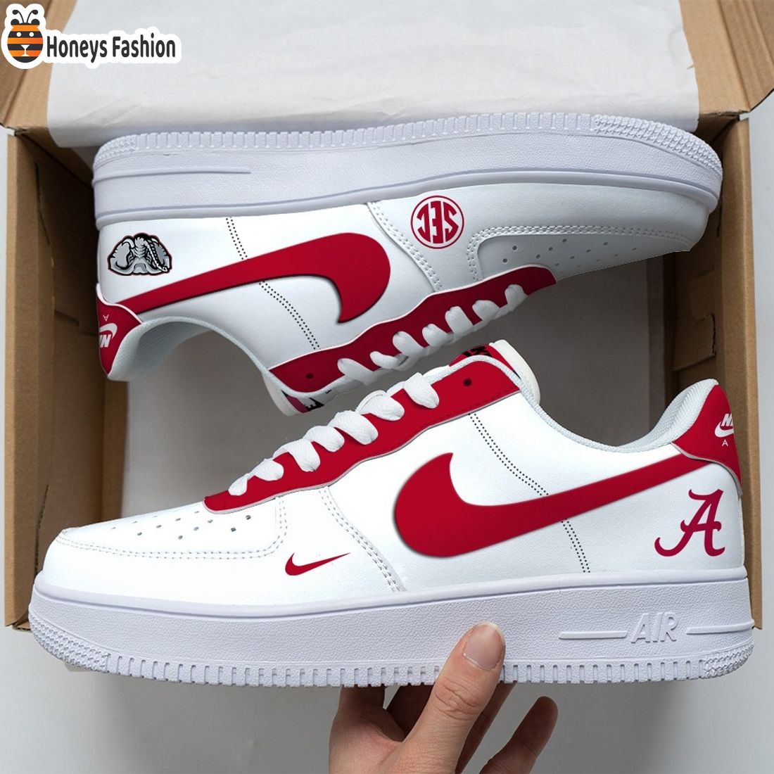 Alabama Crimson Air Force Custom Nike Air Force Sneaker