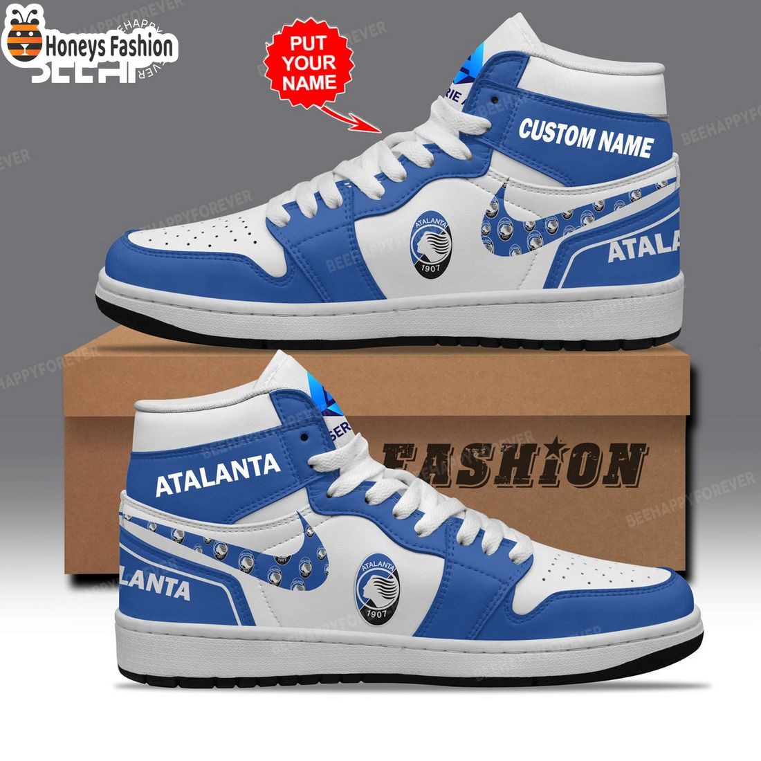 Atalanta Custom Name Nike Air Jordan 1 Shoes