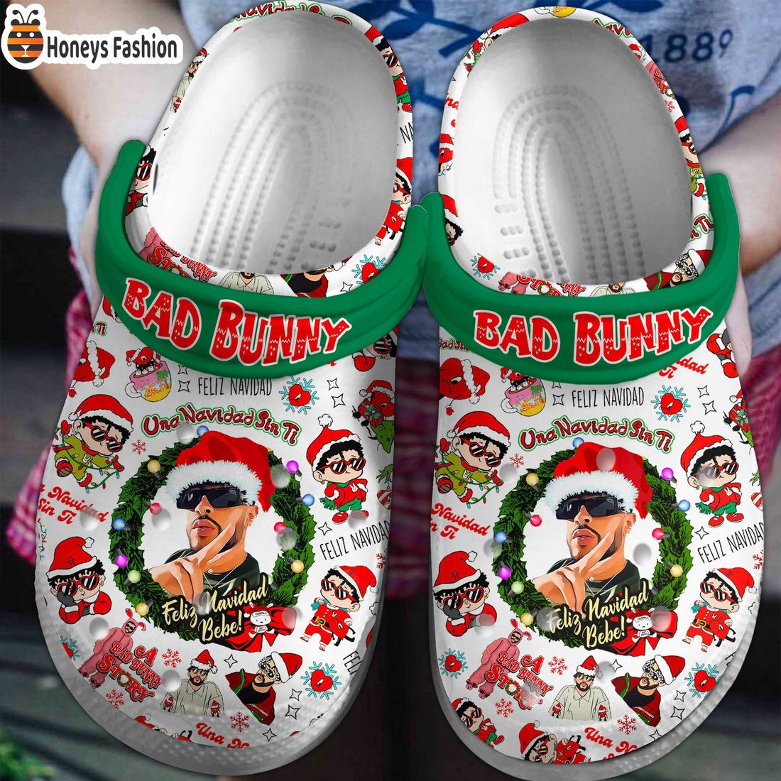 Bad Bunny Christmas Crocs Clog Shoes