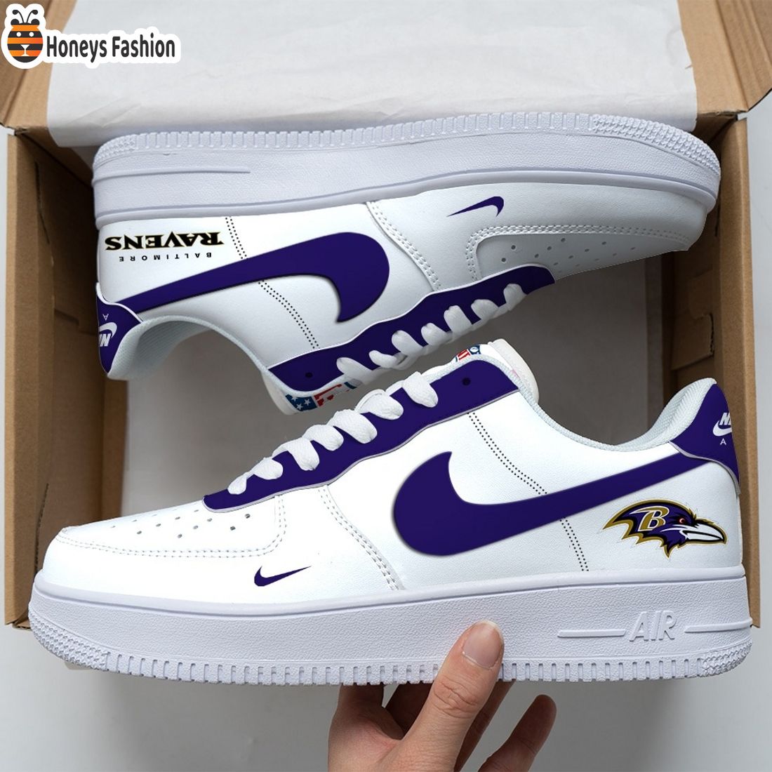 Baltimore Ravens NFL Air Force Custom Nike Air Force Sneaker