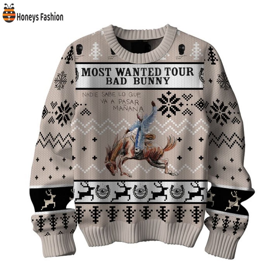 BEST Bad Bunny Most Wanted Tour Ugly Christmas Sweater
